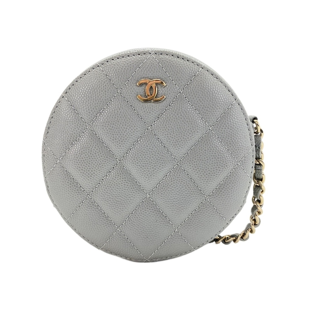 Chanel CHANEL Caviar Skin Matelassé Shoulder Bag, Gray
